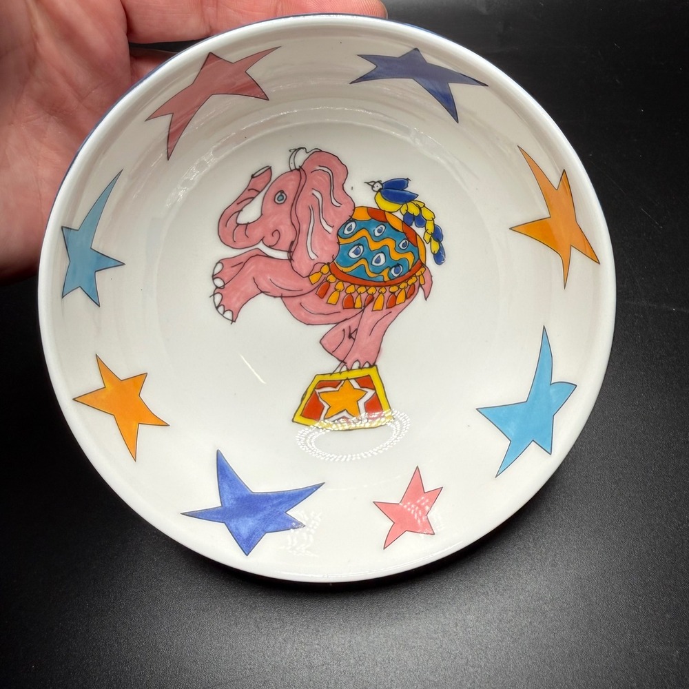 Tiffany & Co Fantasy Gene Moore Circus Elephant Star Porcelain Bowl 1997 Japan